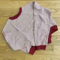 FOREVER21 ボーダートレーナー Tシャツ 赤 白 長袖 カジュアル