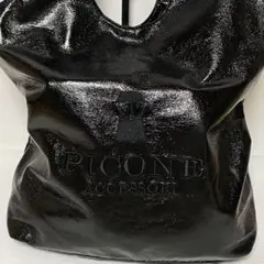 美品 PICONE ACCESSORI ピッコーネ トートバッグ 黒 合皮