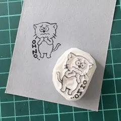 ねこちゃん〈OH NO...〉＊消しゴムはんこ
