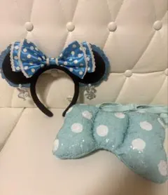 水玉模様のリボン付きカチューシャ・リボンバッグ