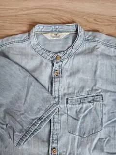 【H&M】キッズ半袖シャツ　ライトブルー140サイズ