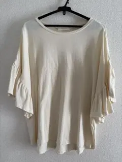 フリル袖 半袖Tシャツ アイボリーのサムネイル