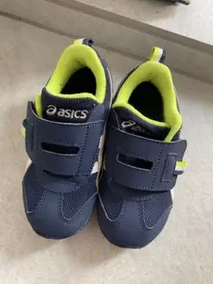 asics ネイビー/ライム キッズシューズ