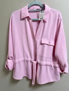 新品未使用☆ZARA シャツジャケットL ピンク