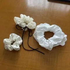 シュシュ 3点セット(ホワイト)