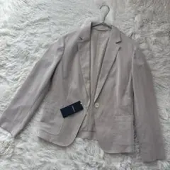 【未使用】NEWYORKER 薄手 テーラードジャケット 13AR ベージュ系