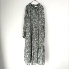 〈サマンサモスモスブルー〉ロングワンピース　裏地あり　緑系　F