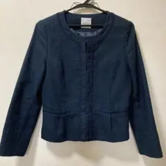 OPAQUE.CLIPラメノーカラーツイートジャケット ネイビー S セレモニー