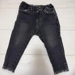 BREEZEブリーズ ベビー ダメージ デニムパンツ 90 グレー ストレッチ