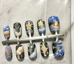 「星空 流れ星 ネイルチップ 付け爪 Sサイズ」まとめ買い割引あり