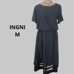 【美品】INGNIイング　半袖ワンピース　ブラック　M