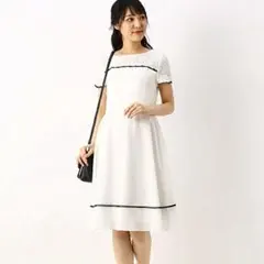 レッセパッセ レースヨークフレアワンピース ホワイト