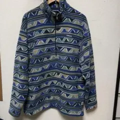 良好 総柄 ビンテージ 90's パタゴニア ハーフジップ フリース スナップT