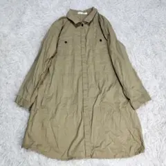 美品✨️ゴールデンベア 長袖シャツ ワンピース カーキ M コットン