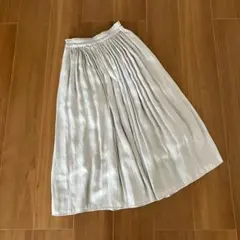 ユニクロ ギャザーロングスカート　ライトグレー　XS