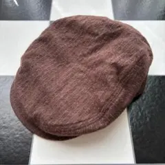 ブラウン ストライプ ハンチング帽