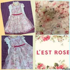 レストローズ★美品★ロマンティック花柄★オーガンジー★切り替え★お嬢様ワンピース