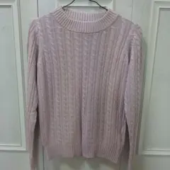 AZUL basic ケーブル編みニット S ピンク
