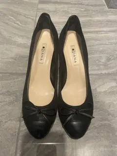 ダイアナ パンプス 黒 ラメスエード　24.5cm