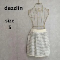 dazzlin ツイードライク ニット ミニスカート S