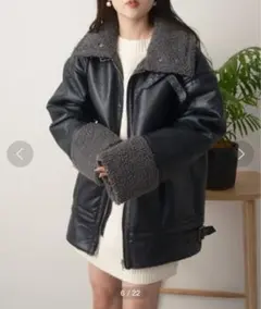 【Chico】リバーシブルレザーフライトボアジャケット