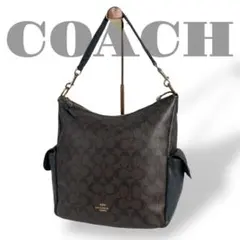 良品　コーチ　ワンショルダーバッグ　大容量　A4収納可能　トートバッグ　肩掛け