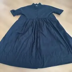 SO エスオー 半袖 ギャザーワンピース ゆったり ブラック