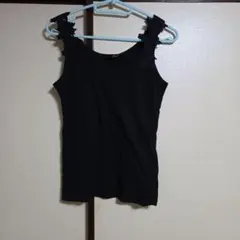 ヘザー　★花柄刺繍タンクトップ★ブラックのサムネイル