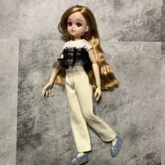 リカちゃん服　フリルトップス・パンツ2点セットのサムネイル