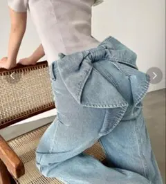 RESEXXY バックリボンデニムパンツ