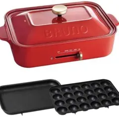 【新品未使用】BRUNO　コンパクトホットプレート(赤) BRUNO（ブルーノ） コンパクトホットプレート BOE021-RD（レッド/赤