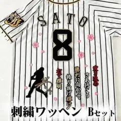阪神タイガース 森下翔太 刺繍ワッペン 5点セット【桜/新ピンク】【黒