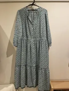 柄ワンピース長袖