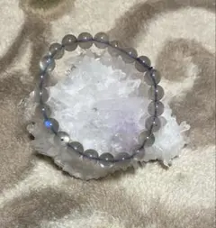 ラブラドライト レインボーシラーブレスレット 約8mm 美品