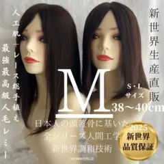 真2025新世界　人毛100%ウィッグ　フルウィッグ　シルクスキン　医療ウィッグ