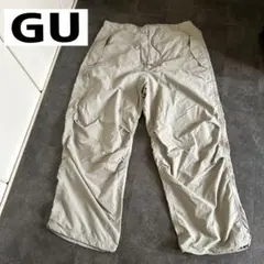 ライトグレー ドローストリングパンツ GU カーゴパンツ