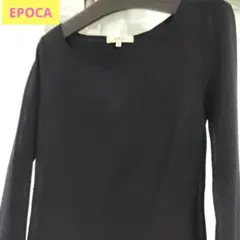 ★EPOCA★七分袖ニット、キュプラストレッチ、黒、フリーサイズ、Vネックのサムネイル