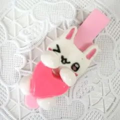 平成女児 デコ前髪クリップ うさぎ ピンク