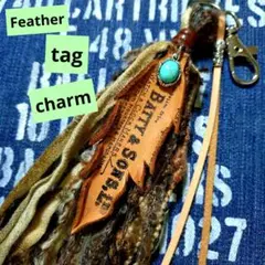 【お値下げ❣】タッセルキーホルダー☆革タグチャーム付き