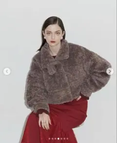 VIOLETTA　ボアショートコート　ジャケット　モカ　ブラウン　グレージュ