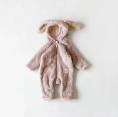 【1度短時間のみ着用】mocmof うさぎ耳付きアウター 80cm ピンク