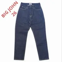 BIG JOHN ビッグジョン 日本製 テーパードデニム 26 レディース 濃紺のサムネイル