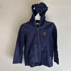 ミキハウス ネイビー フード付きパーカー
