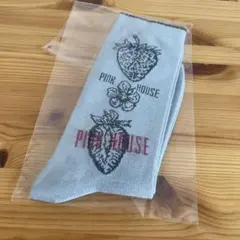 【未開封】PINK HOUSE いちご柄ソックス ブルーグレー フリーサイズ