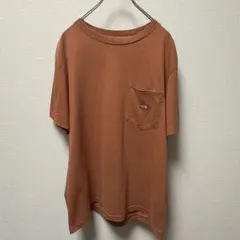 ノースフェイス　ポケットTシャツ　ポケT 古着　日本製　ブラウン　茶　無地