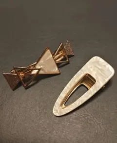 ゴールドとパールのヘアピン２個セット