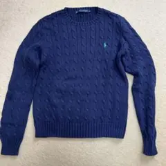 Ralph Lauren ネイビー ケーブルニット M