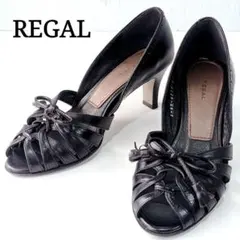 REGAL リーガル レザー パンプス 22.5cm オープントゥ 日本製のサムネイル
