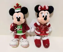 ディズニー 2016 クリスマス ぬいぐるみバッジ ペア タグ付 限定