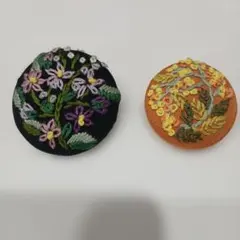 刺繍ブローチ2個セット